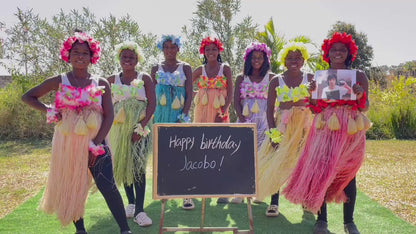 African grass skirts team