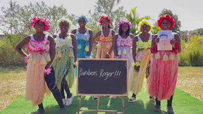 African grass skirts team